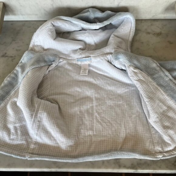 JANIE AND JACK Sherpa Hooded Jacket Zip Front Blue Gray 6-12 Months - Picture 7 of 10